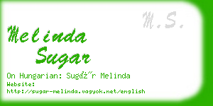 melinda sugar business card